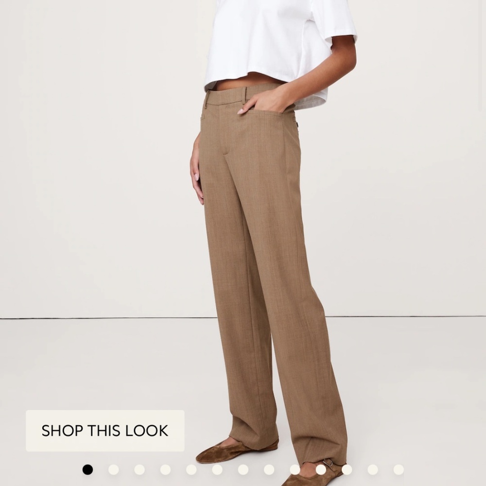 NWT Banana Republic SIENA STRAIGHT ITALIAN WOOL | high rise straight | brown